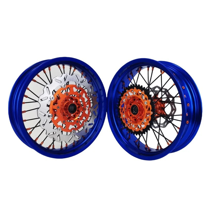 KTM/EXC Supermoto Wheels Blue/Orange