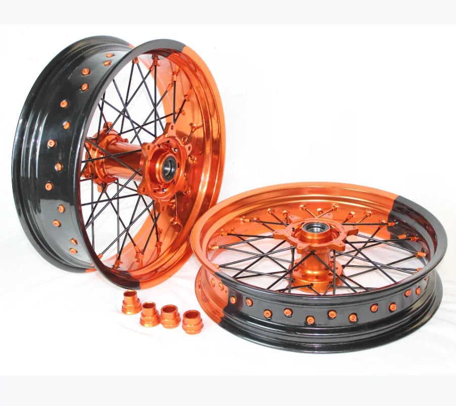 KTM/EXC Supermoto Wheels ORANGE/ BLACK